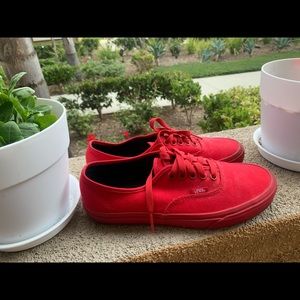 Red low top Vans
